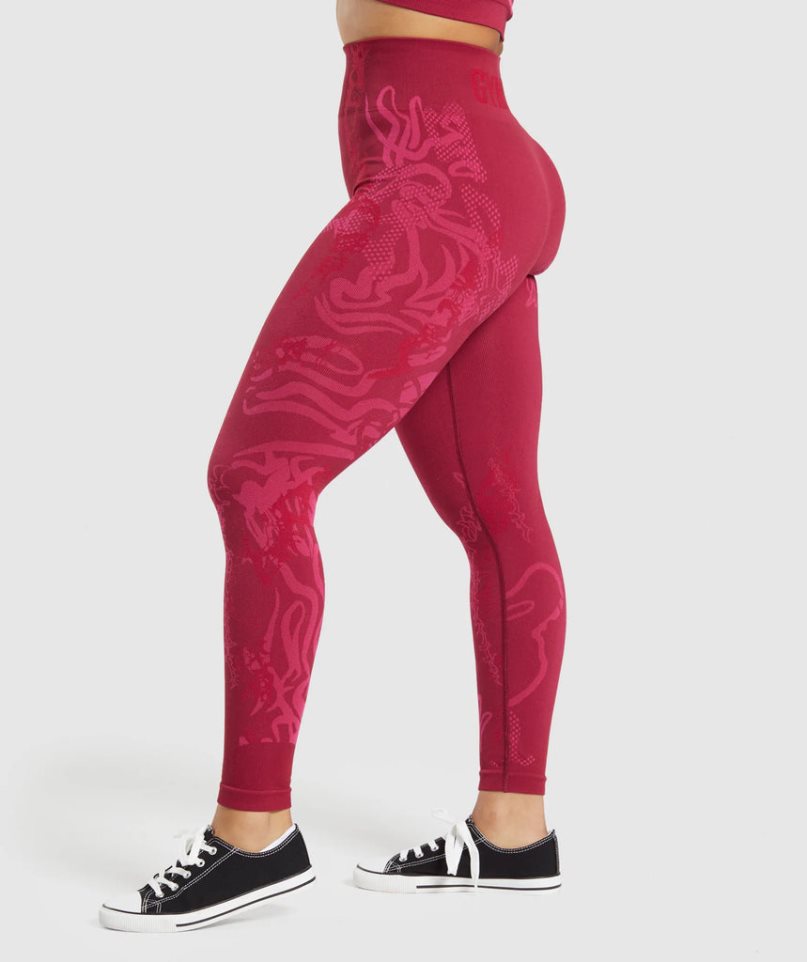 Legginsy Gymshark Wtflex Seamless Damskie Fuksja | PL 143EQJ